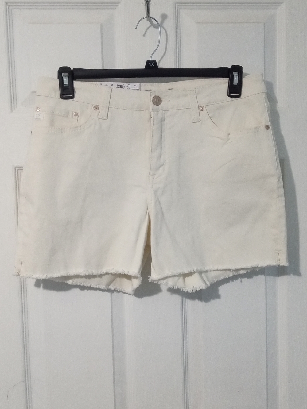Seven7 Off-White Denim Cutoff Shorts